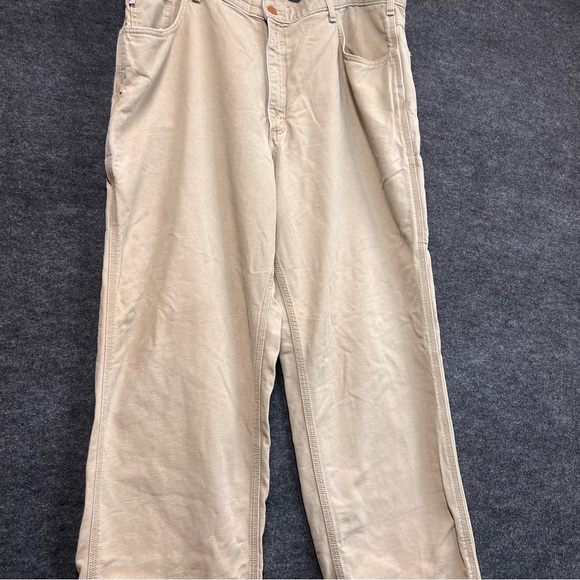 Carhartt Pants FR Carpenter Beige Khaki Brown Original Fit Mens 42 x 32 - Picture 4 of 16